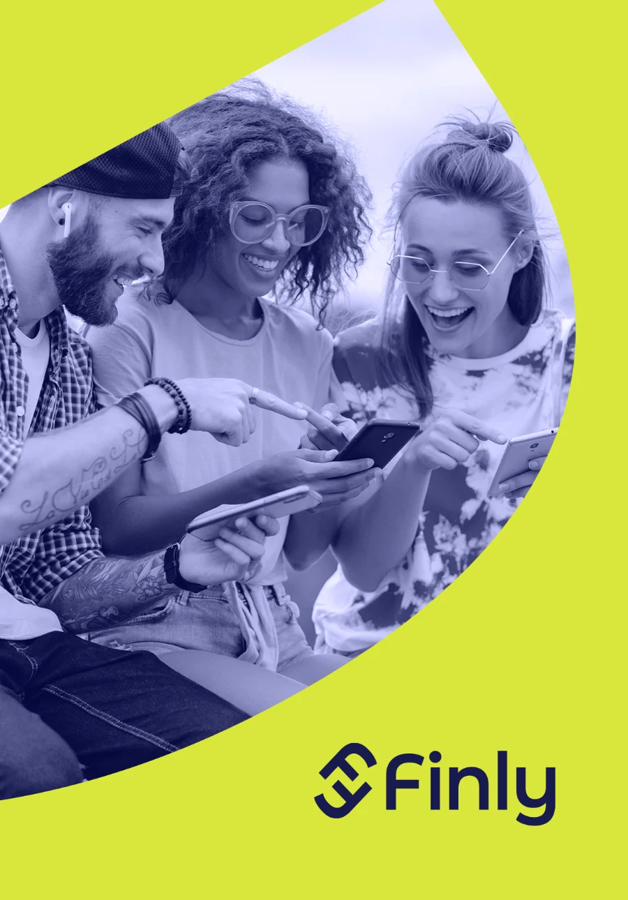 Poster: three friends looking at their phones