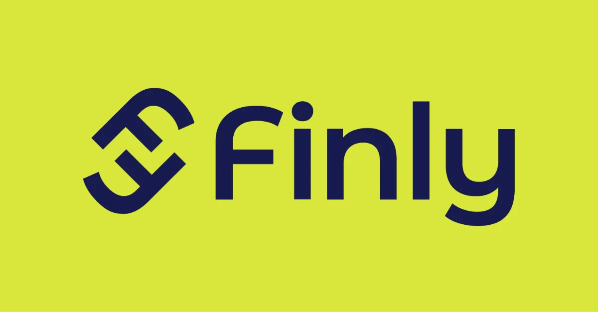 Finly logo in navy on lime